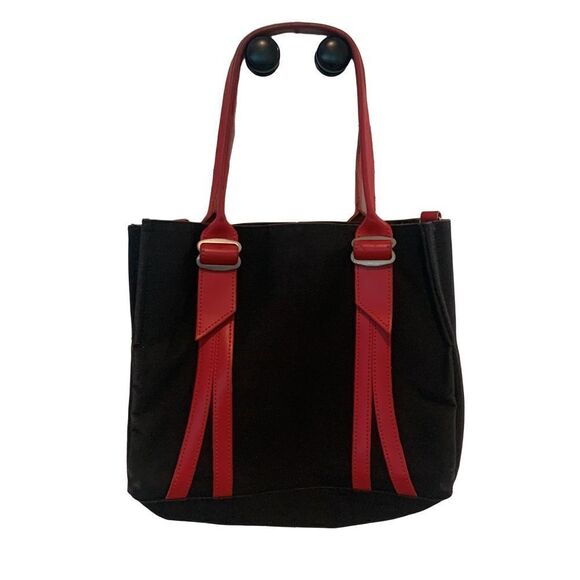 Vintage Jack Gomme Paris Black Canvas Tote, Unisex Lightweight Shoulder Bag - Picture 11 of 11